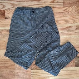brandy melville gray tan gingham checkered houndstooth trousers pants size small